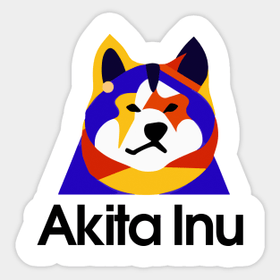 Akita Inu Vibrant Dog Owner Vintage 1970s Retro Akita Inu Sticker